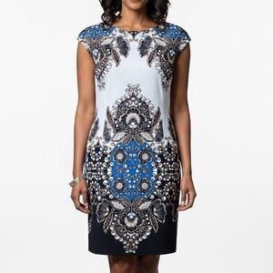 MAGGY LONDON Women’s Avant Garde Patterned Midi Dress